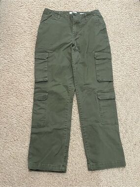BBJ Olive Straight-Leg Cargo Pants